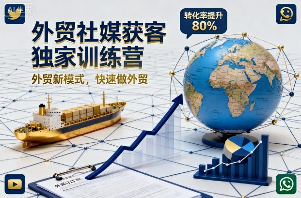 外贸社媒获客独家训练营，外贸新模式，快速做外贸-云深网创社