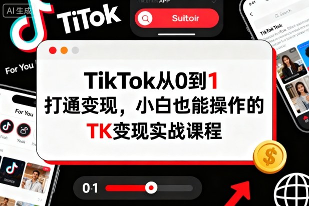 TikTok从0到1打通变现，小白也能操作的TK变现实战课程-云深网创社