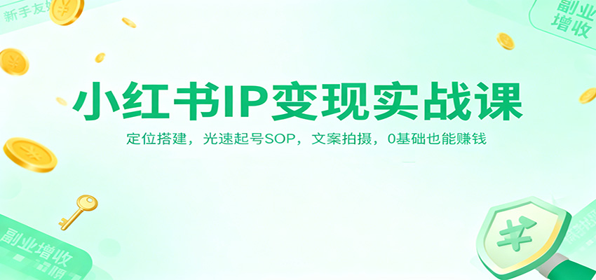 小红书IP变现实战课：定位搭建，光速起号SOP，文案拍摄，0基础也能赚钱-云深网创社