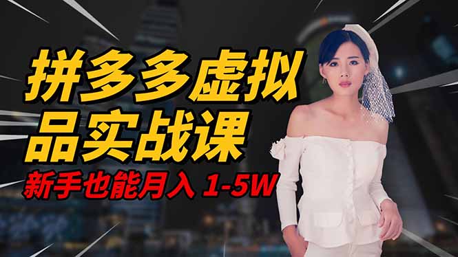 （16492期）2025 拼多多虚拟品系统实战课，轻资产项目，可矩阵开工作室，新手也能...-云深网创社