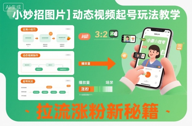 小妙招图片＋动态视频起号玩法教学，拉流涨粉新秘籍-云深网创社