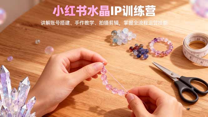 （16475期）小红书水晶IP训练营，讲解账号搭建、手作教学、拍摄剪辑，全流程运营技能-云深网创社