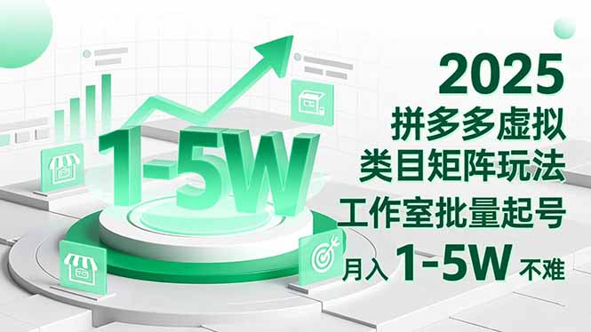 （16548期）2025 拼多多虚拟类目矩阵玩法，工作室批量起号，月入 1-5W 不难-云深网创社