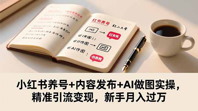 （16498期）小红书养号+内容发布+AI做图实操，精准引流变现，新手月入过万-云深网创社