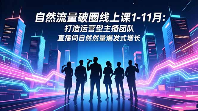 （16582期）自然流量破圈线上课1-11月：打造运营型主播团队 直播间自然流量爆发式增长-云深网创社