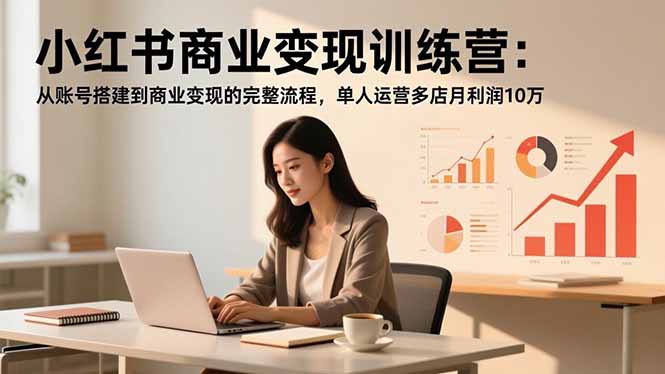 （16698期）小红书商业变现训练营：从账号搭建到商业变现的完整流程，单人运营多店月利润10万-云深网创社