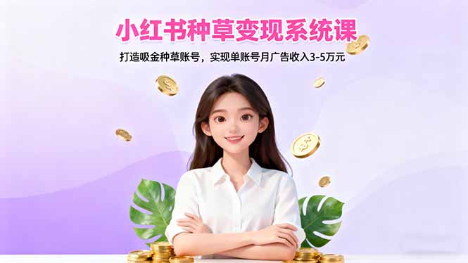 （16468期）小红书种草变现系统课：打造吸金种草账号，实现单账号月广告收入3-5万元-云深网创社