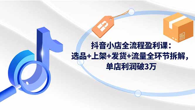 （16593期）抖音小店全流程盈利课：选品+上架+发货+流量全环节拆解，单店利润破3万-云深网创社