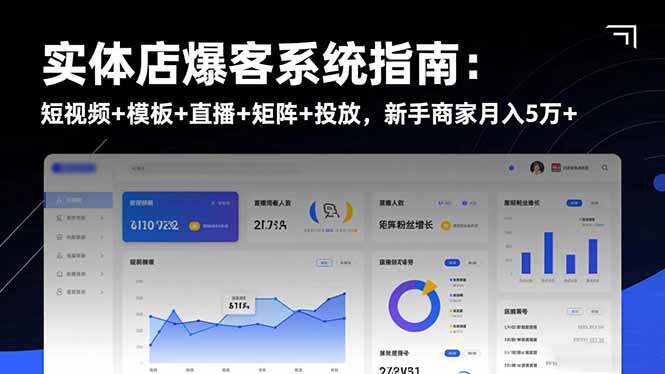 （16541期）实体店爆客系统指南：短视频+模板+直播+矩阵+投放，新手商家月入5万+-云深网创社
