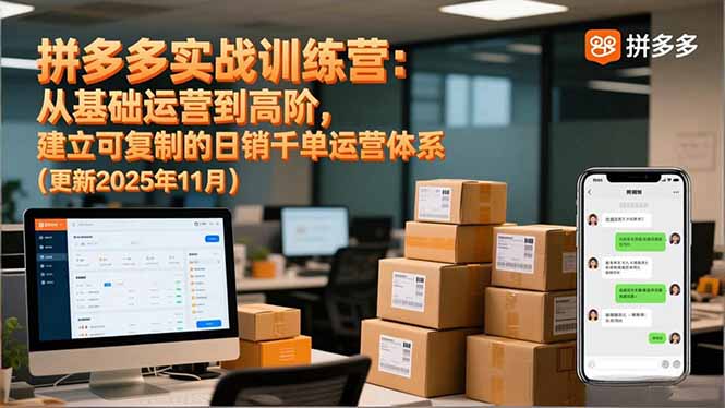 （16700期）拼多多实战训练营：从基础运营到高阶，建立可复制的日销千单运营体系（更新11月）-云深网创社