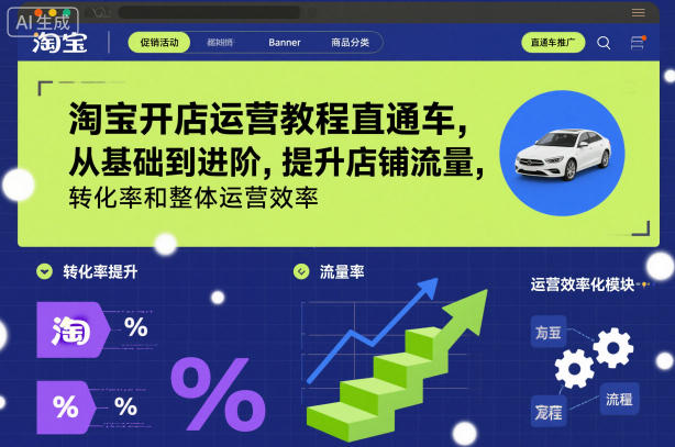 淘宝开店运营教程直通车，从基础到进阶，提升店铺流量，转化率和整体运营效率（更新11月）-云深网创社