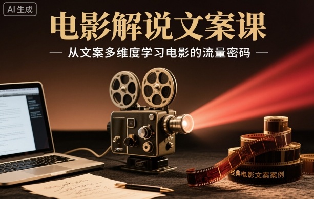 电影解说文案课，从文案多维度学习电影的流量密码-云深网创社