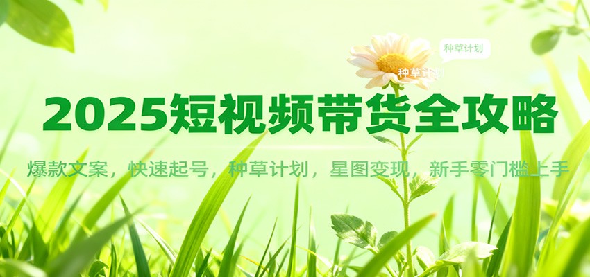 2025短视频带货全攻略：爆款文案，快速起号，种草计划，星图变现，新手零门槛上手-云深网创社