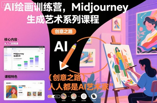 AI绘画训练营，Midjourney生成艺术系列课程，人人都是AI艺术家-云深网创社