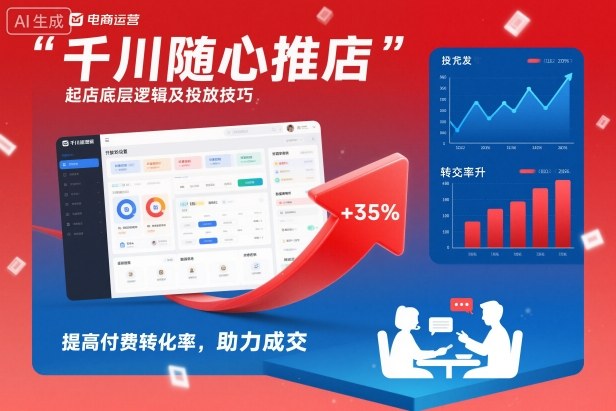 千川随心推起店底层逻辑及投放技巧，提高付费转化率，助力成交-云深网创社