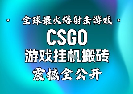 【年底大揭秘】基于全球最火爆的射击CSGO游戏挂G搬砖，日入5张+，震撼公开-云深网创社
