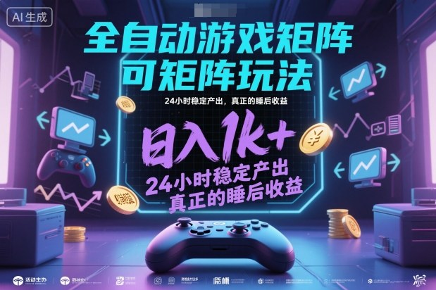 全自动游戏掘金，可矩阵操作，日入1k+，24小时稳定产出，真正的睡后收益【揭秘】-云深网创社