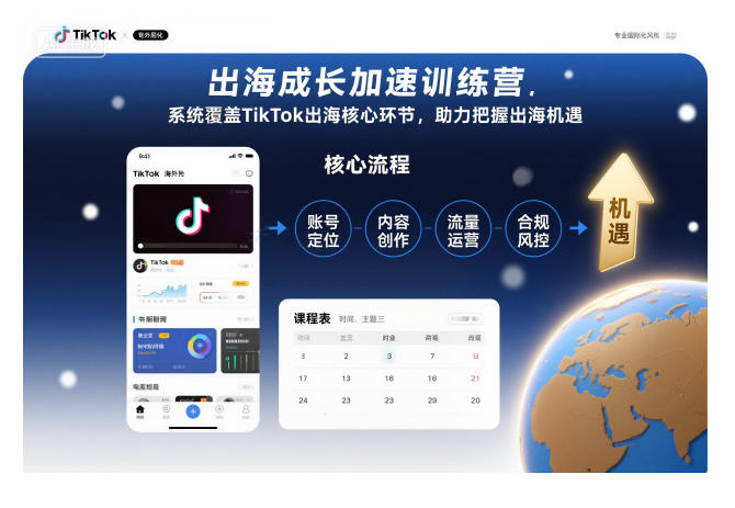 出海成长加速训练营，系统覆盖TikTok出海核心环节，助力把握出海机遇（更新）-云深网创社