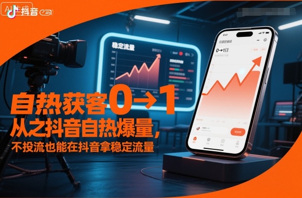 自热获客从0到1之抖音自热爆量，不投流也能在抖音拿稳定流量-云深网创社