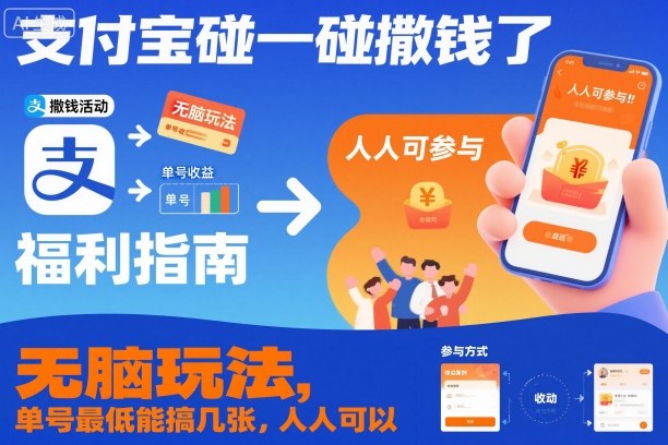 支付宝碰一碰撒钱了，无脑玩法，单号最低能搞几张，人人可以撸【揭秘】-云深网创社