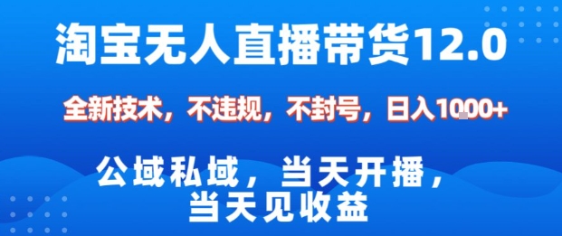淘宝无人直播12.0，公域私域技术，不封号，不违规布局双十一流量风口，日入1k（独家技术）【揭秘】-云深网创社
