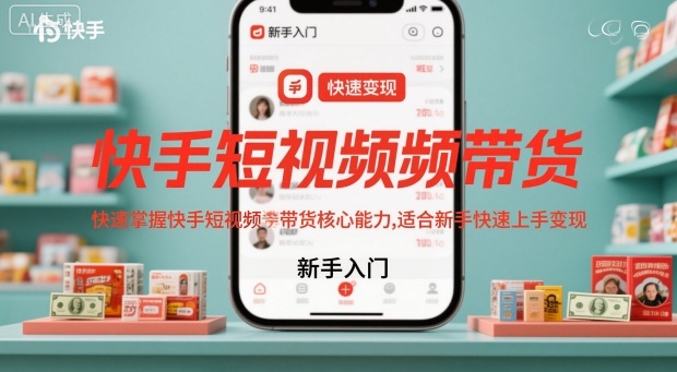 快手短视频带货，快速掌握快手短视频带货核心能力，适合新手快速上手变现-云深网创社