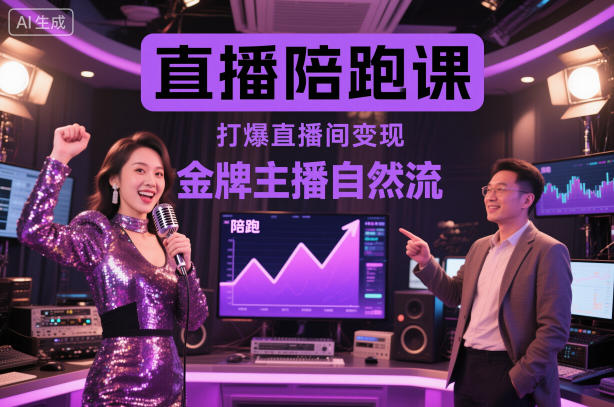 直播陪跑课，金牌主播自然流打爆直播间，复制高变现玩法-云深网创社