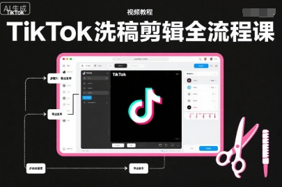 TikTok洗稿剪辑全流程课，PR洗稿剪辑全流程，TK洗稿运营课-云深网创社