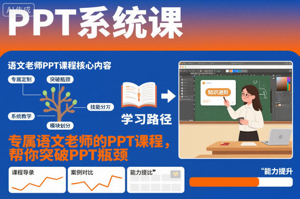 PPT系统课，专属语文老师的PPT课程，帮你突破PPT瓶颈-云深网创社