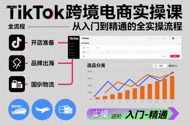 TikTok跨境电商实操课，从入门到精通的全实操流程-云深网创社