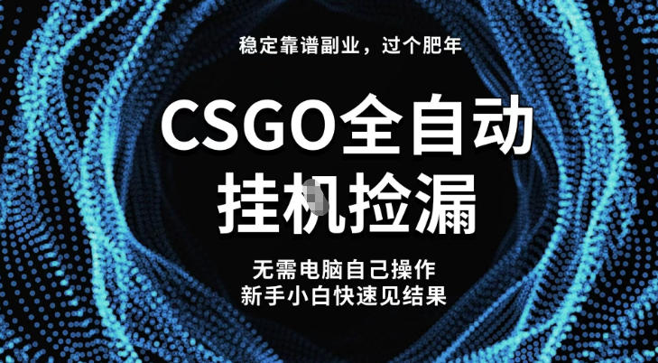 【稳定副业】全球最热门游戏CSGO全自动捡漏，最新玩法，新手小白日入5张+【揭秘】-云深网创社