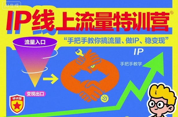IP线上流量特训营，手把手教你搞流量、做IP、稳变现-云深网创社