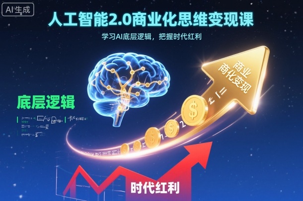 人工智能2.0商业化思维变现课，学习AI底层逻辑，把握时代红利-云深网创社