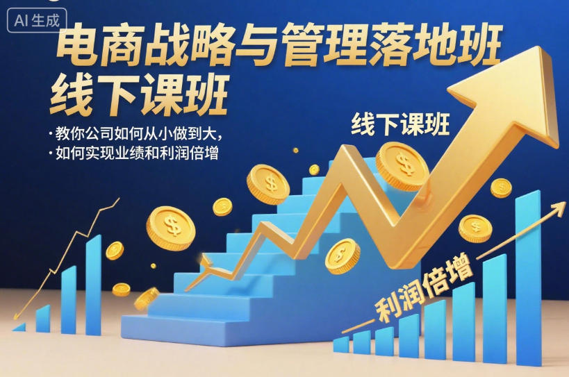 电商战略与管理落地班线下课，教你公司如何从小做到大，如何实现业绩和利润倍增【录音】-云深网创社
