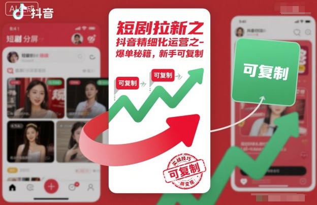 短剧拉新之抖音精细化运营之爆单秘籍，新手可复制-云深网创社