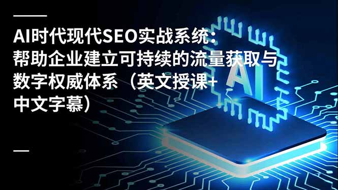 （16760期）AI时代现代SEO实战系统：帮助企业建立可持续的流量获取与数字权威体系（英文授课+中文字幕）-云深网创社