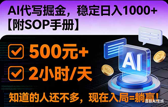 （16841期）2026风口项目,AI代写掘金，稳定日入1000+，掌握核心技能【附SOP手册】-云深网创社