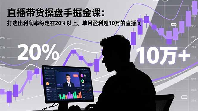 （16727期）直播带货操盘手掘金课：打造出利润率稳定在20%以上、单月盈利超10万的直播间-云深网创社