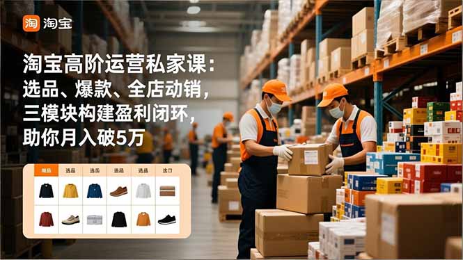 （16865期）淘宝高阶运营私家课：选品、爆款、全店动销，三模块构建盈利闭环，助你月入破5万-云深网创社