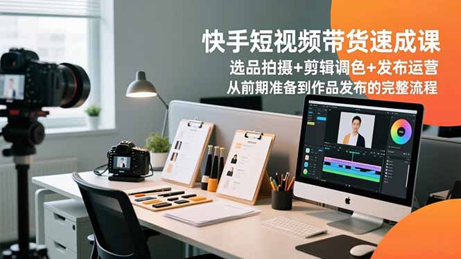 （16752期）快手短视频带货速成课，选品拍摄+剪辑调色+发布运营，从前期准备到作品发布的完整流程-云深网创社