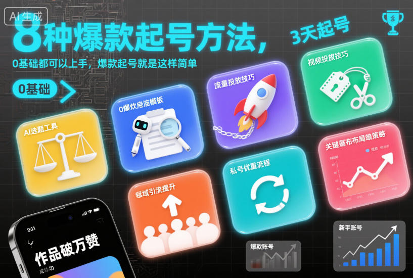 8种爆款起号方法，0基础都可以上手，爆款起号就是这样简单-云深网创社