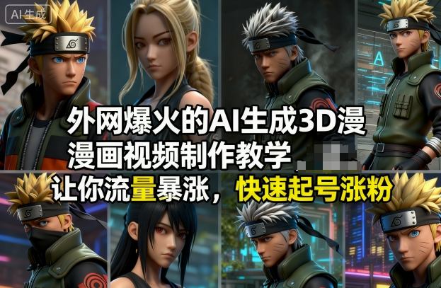 外网爆火的AI生成3D漫画视频制作教学，让你流量暴涨，快速起号涨粉！-云深网创社