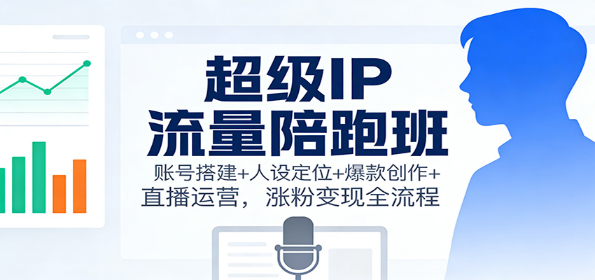 超级IP流量陪跑班：账号搭建+人设定位+爆款创作+直播运营，涨粉变现全流程-云深网创社