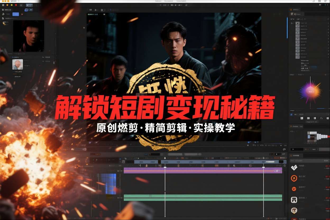 短剧拉新之原创燃剪精简剪辑实操课，解锁短剧变现秘籍-云深网创社