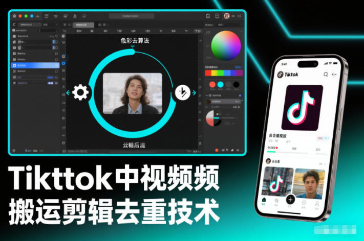 Tiktok中视频纯搬运剪辑去重技术，外来技术，自行测试-云深网创社