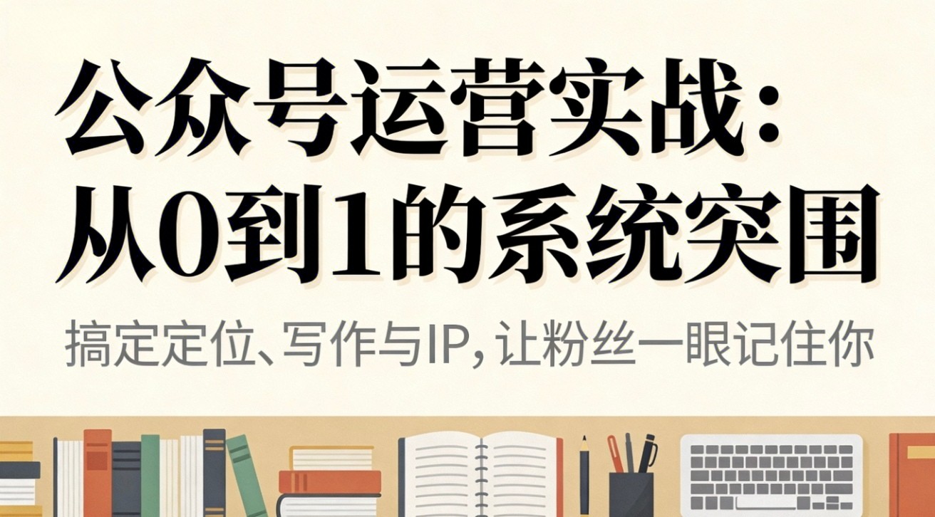 公众号运营实战：从0到1的系统突围-云深网创社
