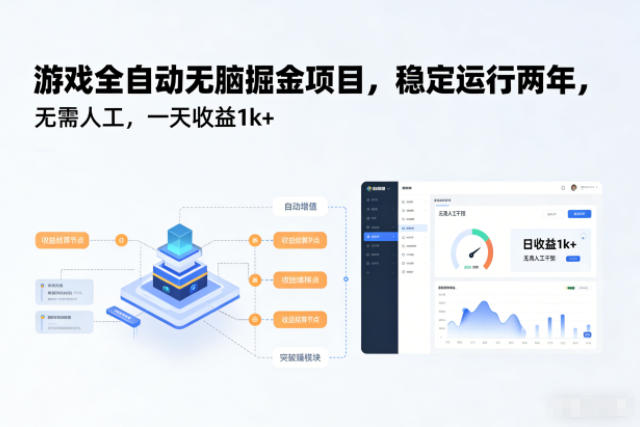 游戏全自动无脑掘金项目，稳定运行两年，无需人工，一天收益1k+【揭秘】-云深网创社