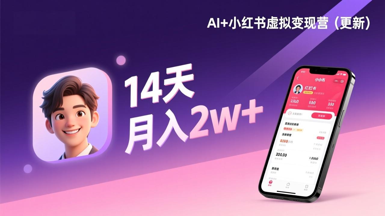 （17275期）AI+小红书虚拟变现营（更新），14天掌握选品、笔记、成交，打造自动化月入2w+事业-云深网创社