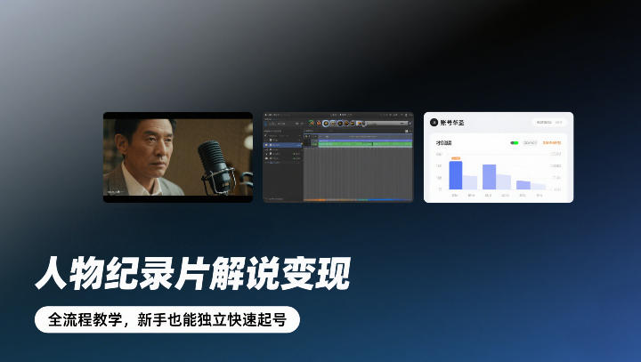人物纪录片解说变现，全流程教学，新手也能独立快速起号-云深网创社