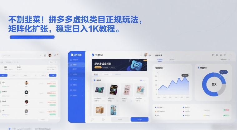 不割韭菜！拼多多虚拟类目正规玩法，矩阵化扩张，稳定日入1K教程【揭秘】-云深网创社